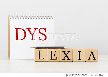 Dyslexia word blocks with notebook page 69784629