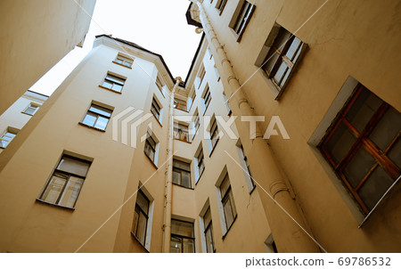 Courtyard-well in St. Petersburg bottom view Courtyard-well in St. Petersburg bottom view 69786532