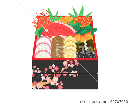 Illustration of gorgeous New Year dishes 69787080