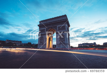 Arc de Triumph at evening, Paris, France Arc de Triumph at evening, Paris, France 69788359