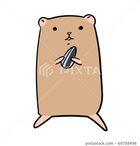 Illustration of a standing Kinkuma hamster (sunflower seeds, snacks, breeding) 69788496
