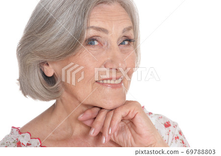 Close up portrait of beautiful senior woman posing Close up portrait of beautiful senior woman posing 69788803