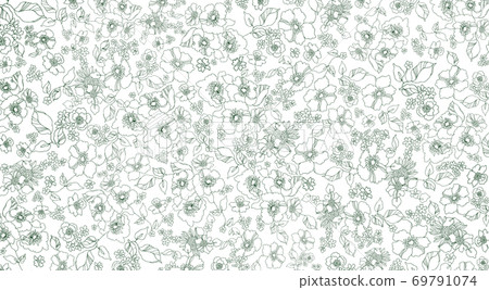 Background material, flower line art Background material, flower line art 69791074