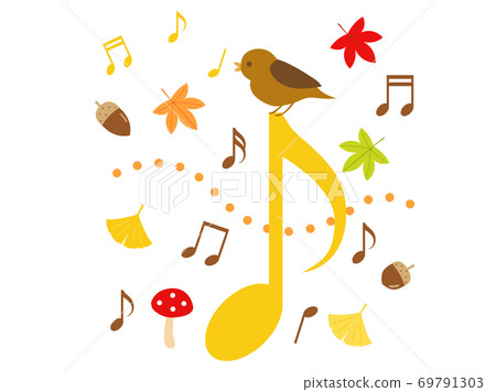 Musical note 10 autumn image - Stock Illustration [69791303] - PIXTA