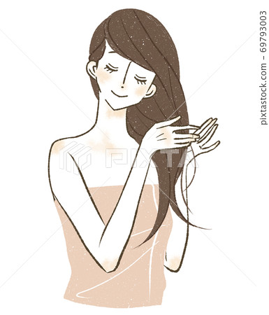 Women doing hair care 69793003