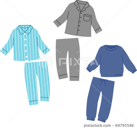 Illustration set of men's pajamas 69793586