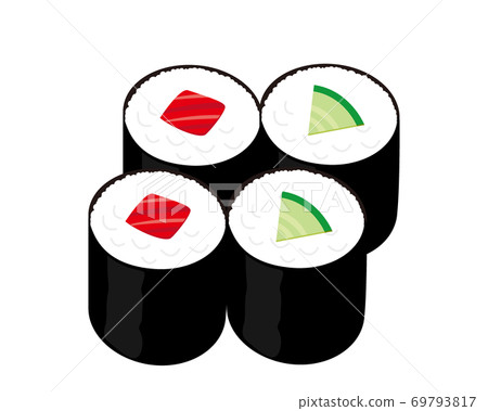 Vector illustration of sushi rolls, iron fire rolls, kappa rolls 69793817