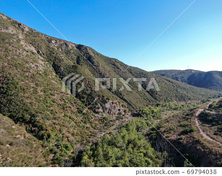 Aerial view of Bernardo Mountain, great hiking trail in Rancho Bernardo Aerial view of Bernardo Mountain, great hiking trail in Rancho Bernardo 69794038