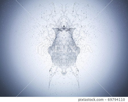 The moment when a lump of water on a white background is popping 69794110