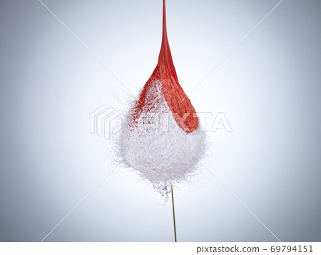 The moment when a big water balloon breaks 69794151