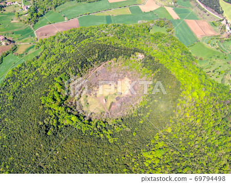 The Santa Margarida Volcano is an extinct volcano in the comarca of Garrotxa, Catalonia, Spain. The Santa Margarida Volcano is an extinct volcano in the comarca of Garrotxa, Catalonia, Spain. 69794498