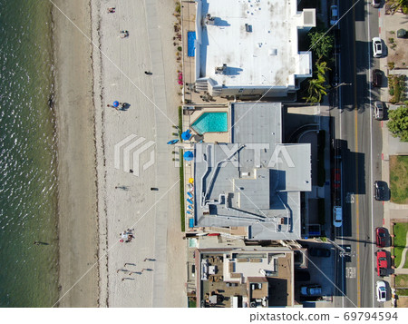Aerial top view of Mission Bay and Beaches in San Diego, California. USA Aerial top view of Mission Bay and Beaches in San Diego, California. USA 69794594