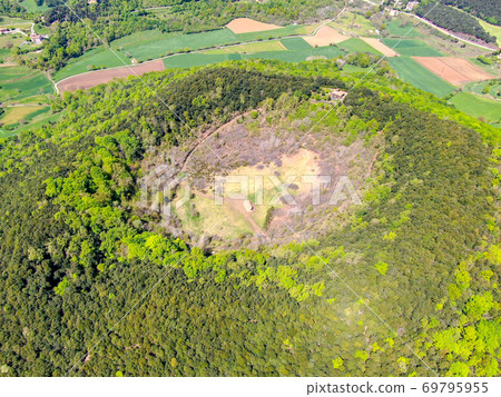 The Santa Margarida Volcano is an extinct volcano in the comarca of Garrotxa, Catalonia, Spain. The Santa Margarida Volcano is an extinct volcano in the comarca of Garrotxa, Catalonia, Spain. 69795955