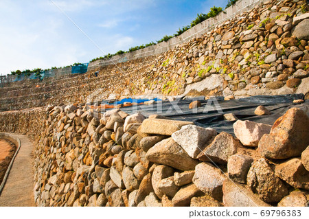 It is a landscape of Kashima, an island with terraced fields in the Seto Inland Sea. It is a crystal of the wisdom of old people. Hiroshima Prefecture It is a landscape of Kashima, an island with terraced fields in the Seto Inland Sea. It is a crystal of the wisdom of old people. Hiroshima Prefecture 69796383