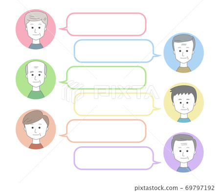 老人的彩色的圖標和氣球插圖 69797192