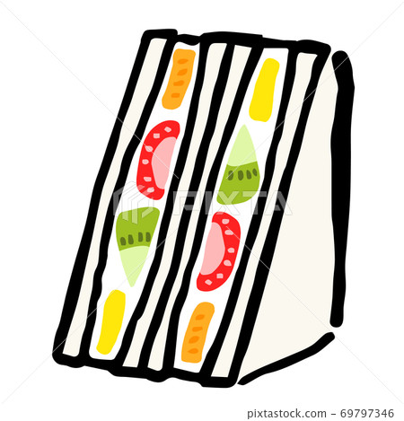 Illustration of Japanese Fruit Sandwich Illustration of Japanese Fruit Sandwich 69797346