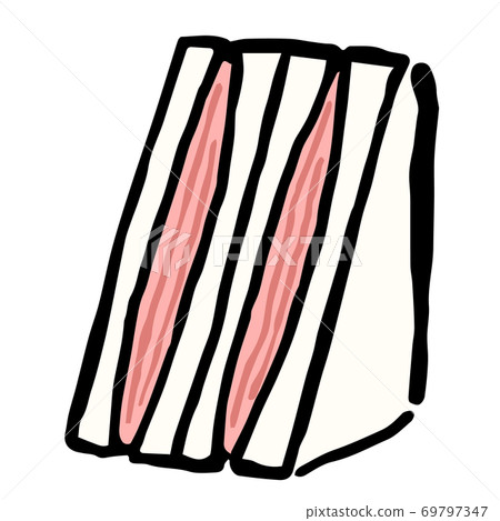 Illustration of Japanese Ham Sandwich Illustration of Japanese Ham Sandwich 69797347