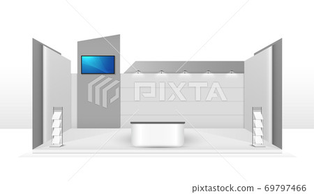 Booth template. corporate identity. creative exhibition stand vector illustration design. Booth template. corporate identity. creative exhibition stand vector illustration design. 69797466