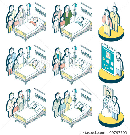 Illustration set of hospitalization sympathy 69797703