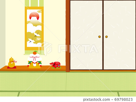 New Year's Japanese-style room illustration 69798023