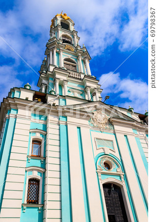 Bell tower of Trinity Lavra of St. Sergius in Sergiev Posad, Russia 69798367