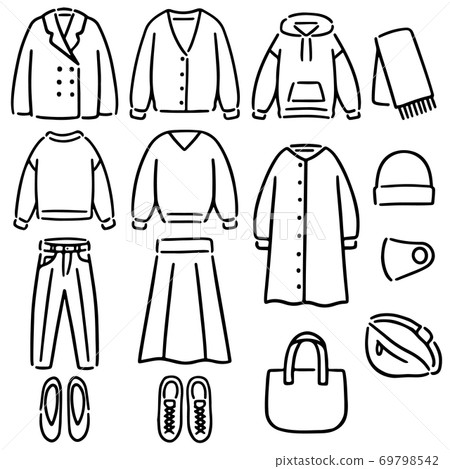 Clothes fashion monochrome illustration 69798542