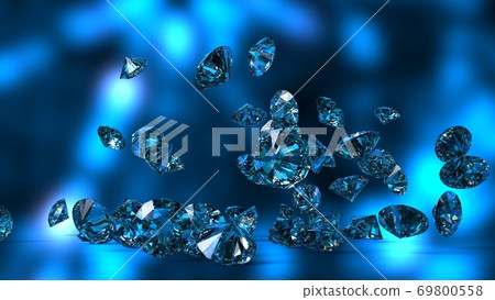 Dancing diamonds with blue background Dancing diamonds with blue background 69800558