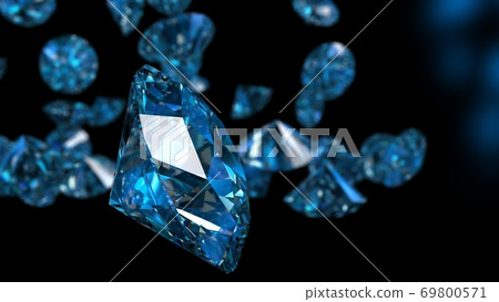 Dancing diamonds with blue background Dancing diamonds with blue background 69800571