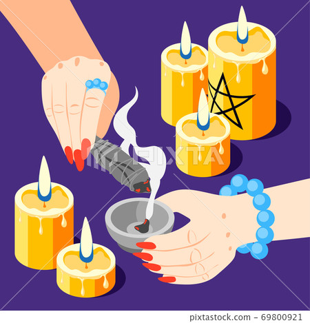 Spodomancy Fortunetelling Isometric Composition 69800921