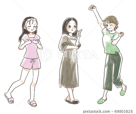 A lady in a room 69801628