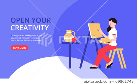 Artist Creativity Horizontal Banner - Stock Illustration [69801742] - PIXTA