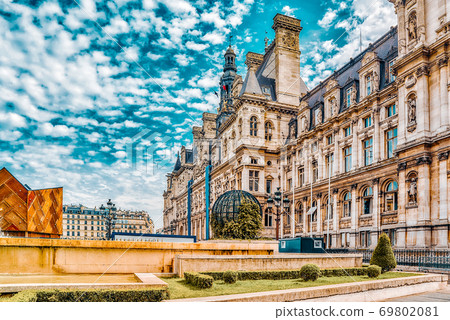 Hotel de Ville in Paris, is the building housing city's local administration,it has been the headquarters of the municipality since 1357. France. Hotel de Ville in Paris, is the building housing city's local administration,it has been the headquarters of the municipality since 1357. France. 69802081