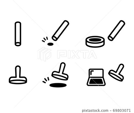 Set Of Seal And Stamp Icons Illustration Stock Illustration 69803071 Pixta