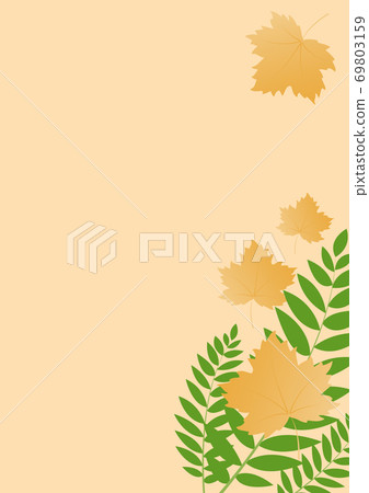Leaf-shaped vertical card isolated on orange background. Illustration. Leaf-shaped vertical card isolated on orange background. Illustration. 69803159