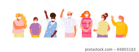 Children in masks vector set Children in masks vector set 69803183