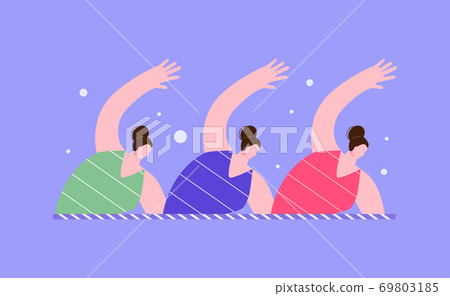 Synchronized swimming women team 69803185