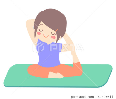 一個扮演瑜伽的女人（一隻鴿子的鴿子） 69803611