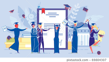 People Get Diploma Certificate, Finish University. People Get Diploma Certificate, Finish University. 69804307