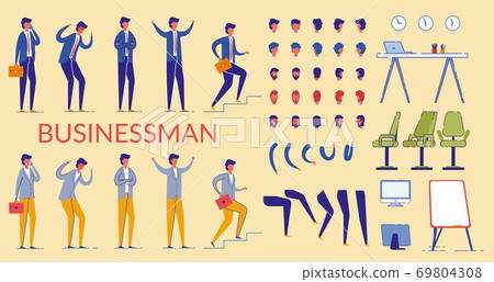 Businessman Character Constructor, Office Worker. Businessman Character Constructor, Office Worker. 69804308