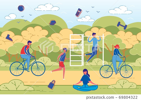People Outdoor Activity and Sport Workout Vector. People Outdoor Activity and Sport Workout Vector. 69804322
