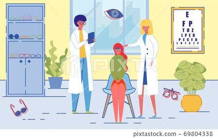 Oculist or Ophthalmologist Doctor Eyesight Check. Oculist or Ophthalmologist Doctor Eyesight Check. 69804338
