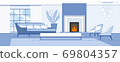 House Living Room Comfortable Interior Flat Vector 69804357