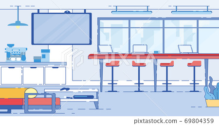 Coworking Area, Open Space Loft with Computers 69804359