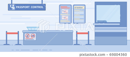 Airport Passport Control Service Flat Vector 69804360