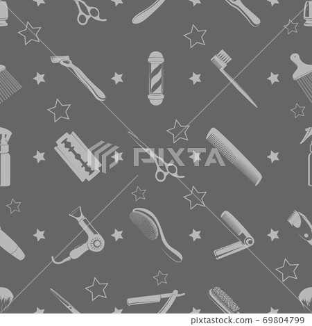 Vector seamless pattern concept of barbershop or men's hairdressing salon. Vector seamless pattern concept of barbershop or men's hairdressing salon. 69804799