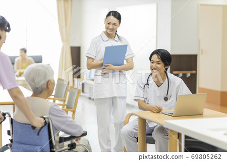 Elderly Housing with Care Doctors at Nursing Care Facilities 69805262