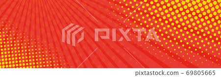 Panoramic red comic zoom with lines - Vector 69805665