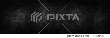 Panoramic texture of black and gray carbon fiber - Vector Panoramic texture of black and gray carbon fiber - Vector 69805899