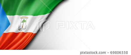 Equatorial Guinea flag isolated on white banner 69806338