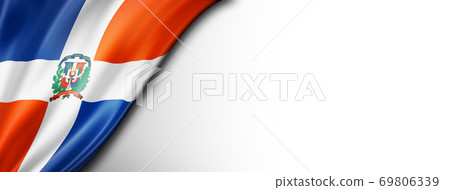 Dominican Republic flag isolated on white banner 69806339